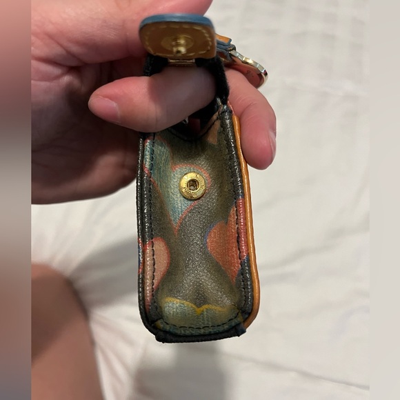 Dooney & Burke Vintage Crayon Style Heart Wallet with Multi Color Zipper - Picture 10 of 15